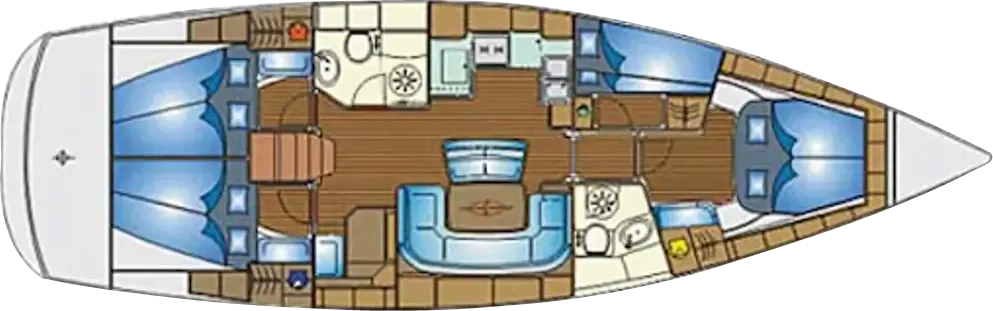 Raspored kabina Bavaria Cruiser 46 New Moon