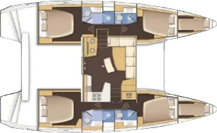 Raspored kabina Lagoon 40 Nina